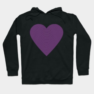 Stripes heart Art Design Purple Hoodie